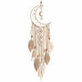 Atrapasueños 30 x 85 cm de algodón beige con luna decorativa estilo bohemio
