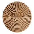 Decoración de pared circular 60 cm de madera natural tallada para interior estilo geométrico