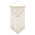Tapiz de pared macramé 50 x 90 cm de algodón beige estilo bohemio
